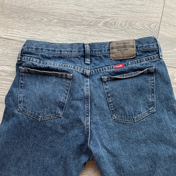 Men's Wranglers Dark Blue Straight Jeans - Picture 5 of 7